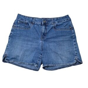 Gloria Vanderbilt Womens Perfect Fit Denim Shorts Size 10 Blue  A1